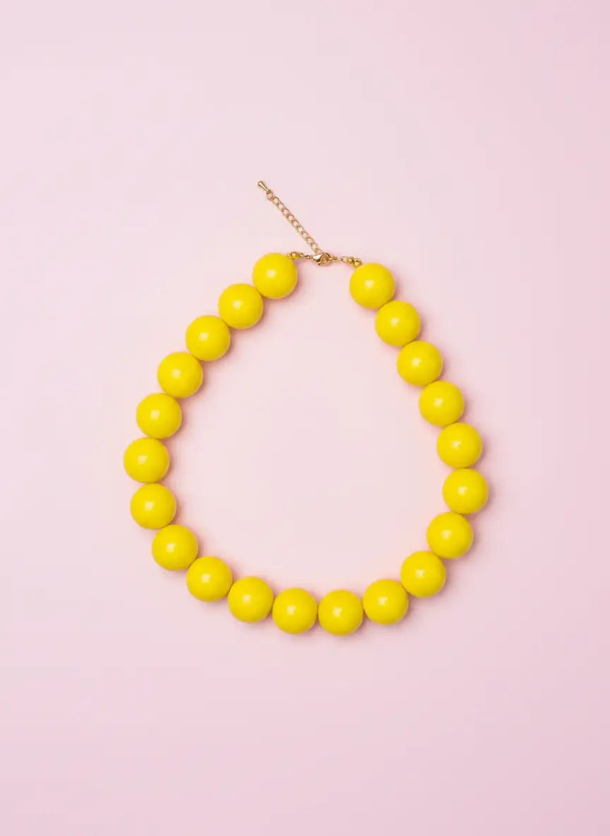 Gele kralen ketting