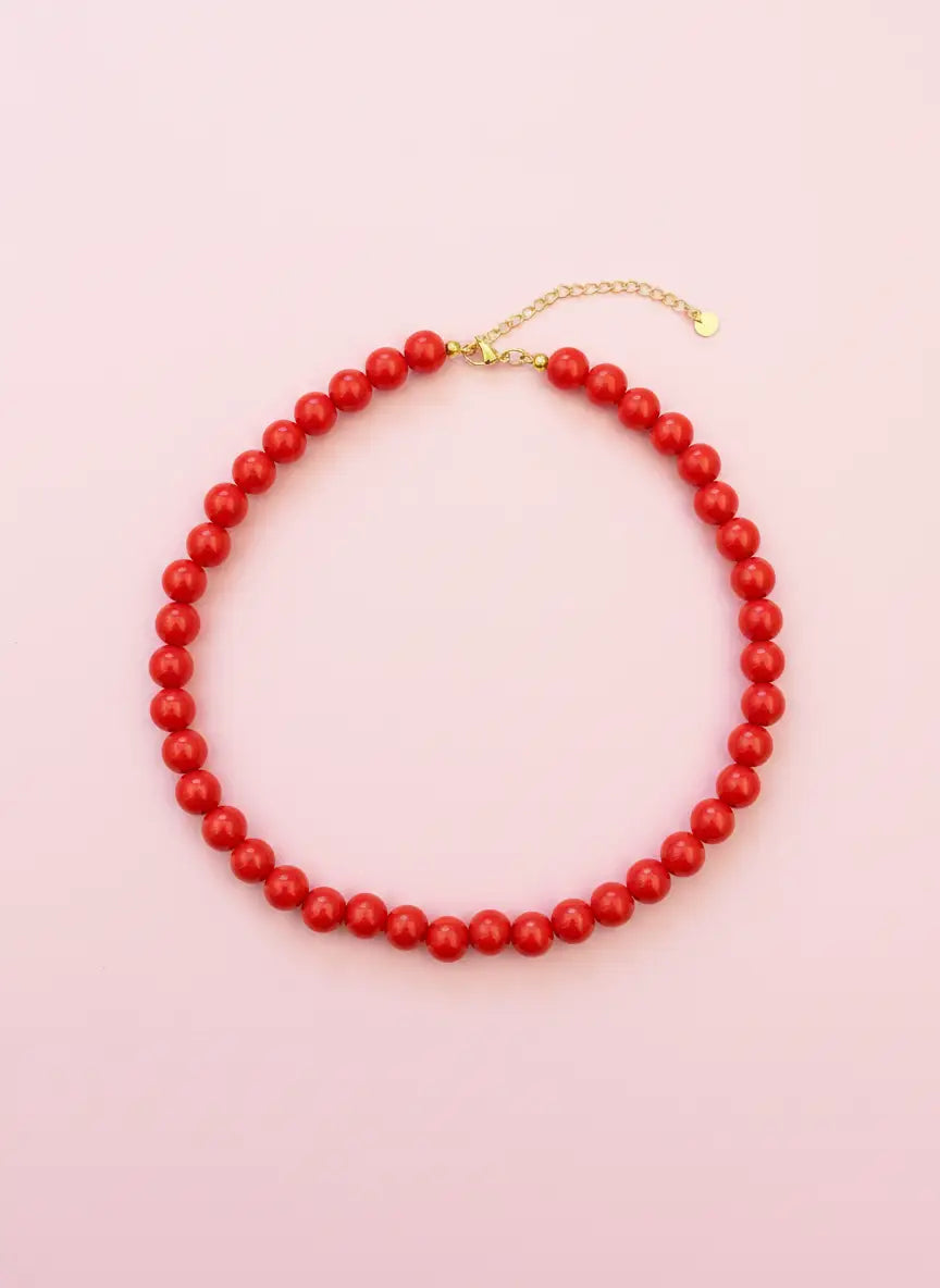 Kleine kralen ketting rood