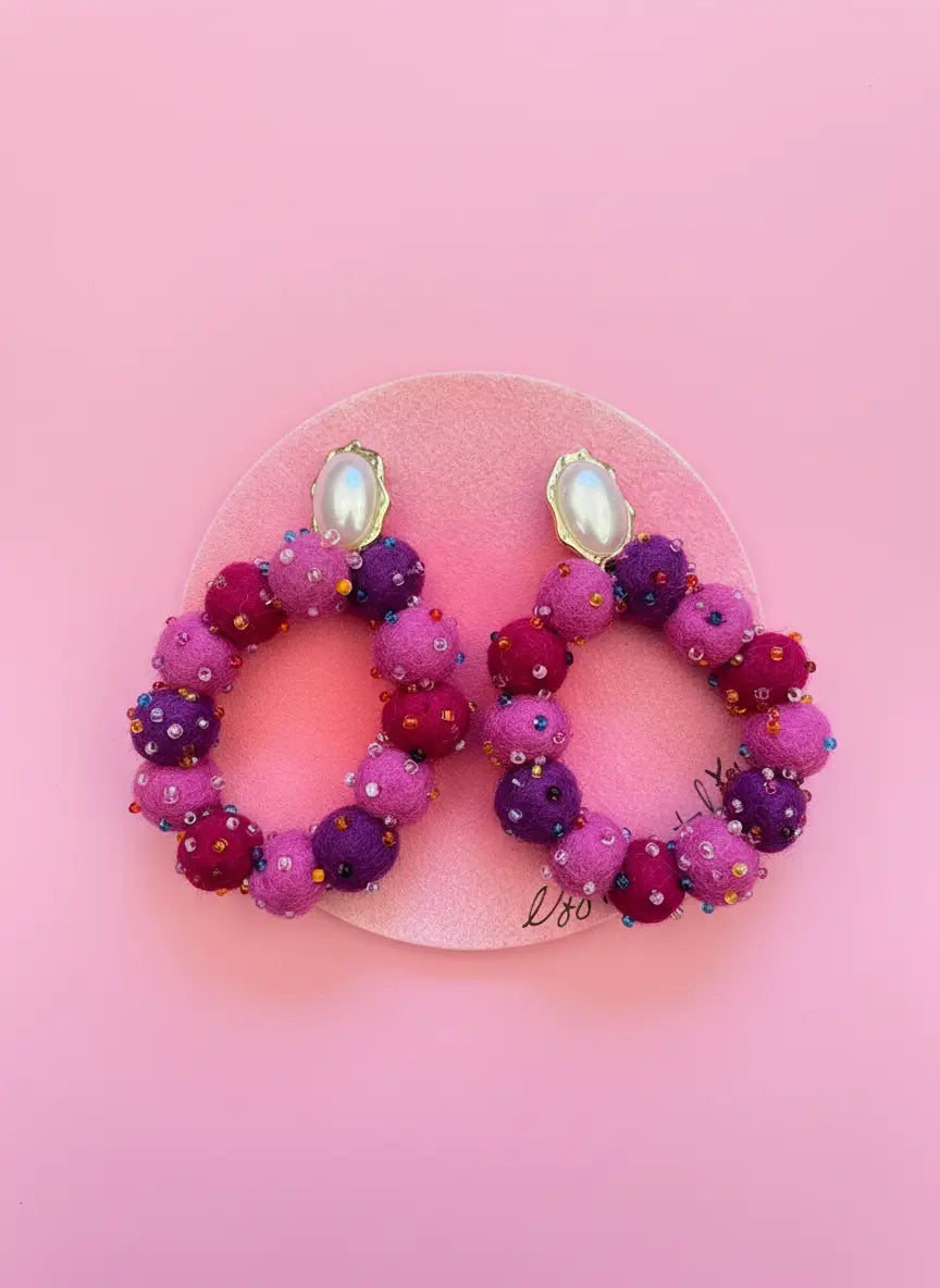 Vilten ring oorbellen