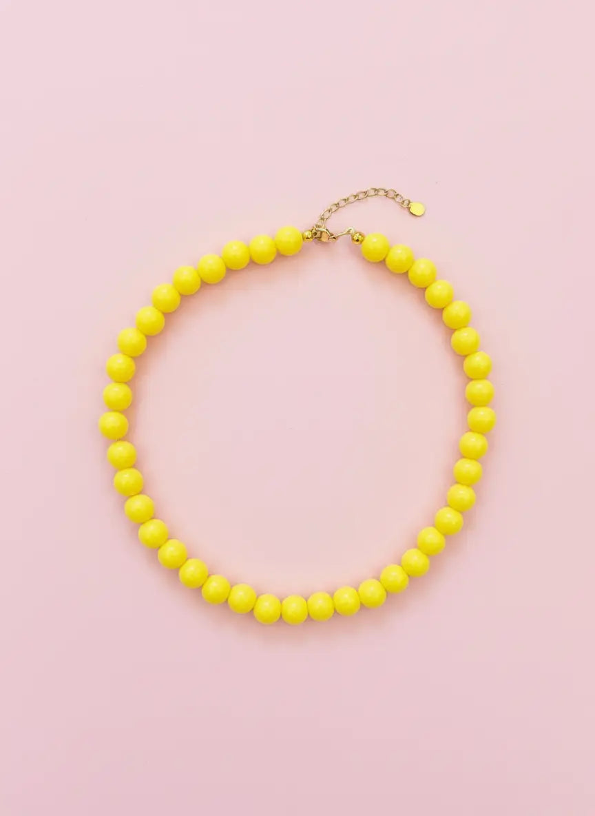 Kleine kralen ketting geel