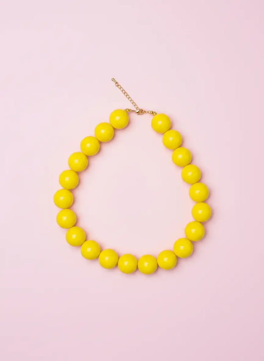 Gele kralen ketting