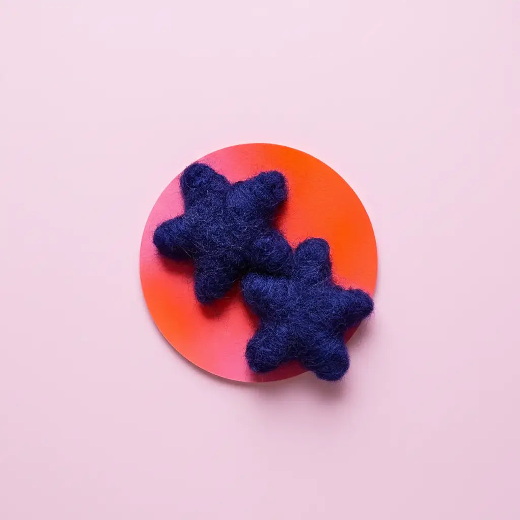 Blauwe ster-oorbellen