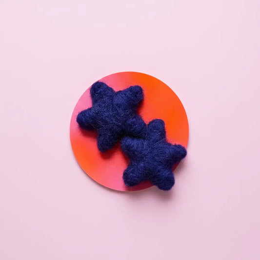 Blauwe ster-oorbellen