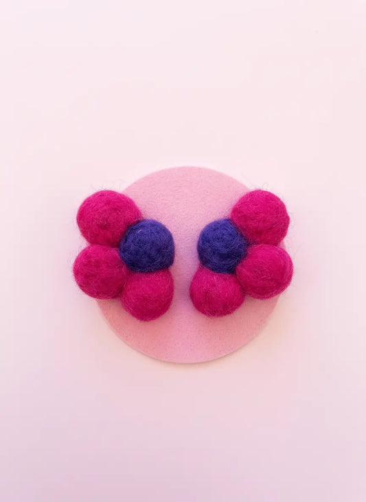 Roze bloemen oorbellen