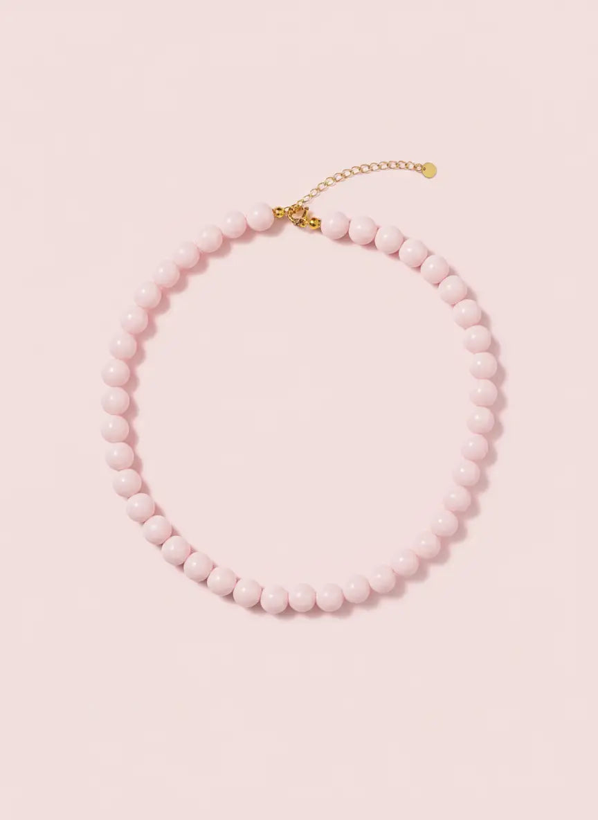 Kleine kralen ketting roze