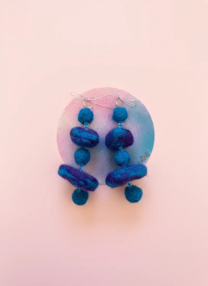 Blauwe cirkel oorbellen