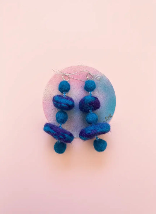 Blauwe cirkel oorbellen