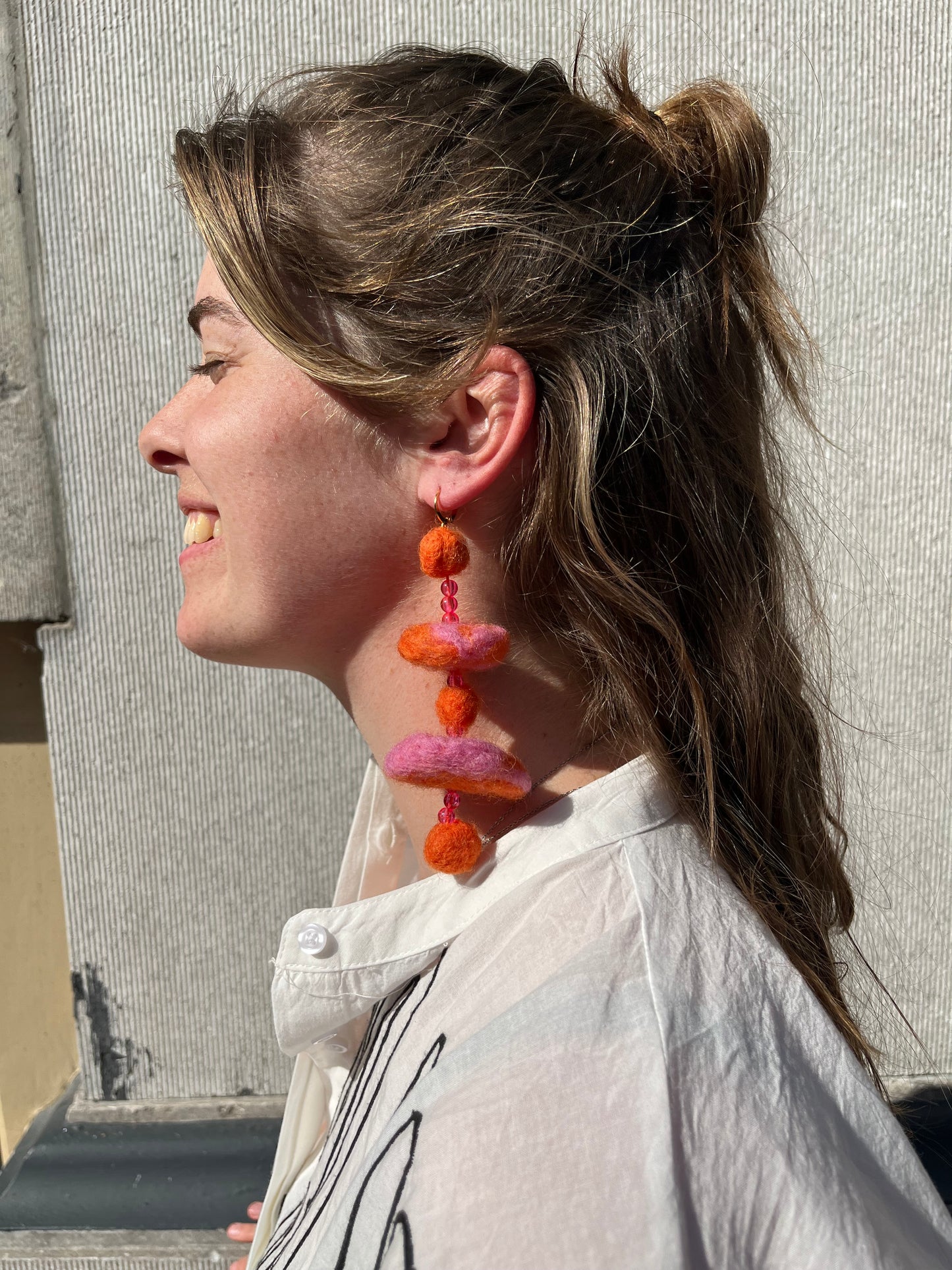 THE ORANGE FUNKY CIRCLETS EARRINGS