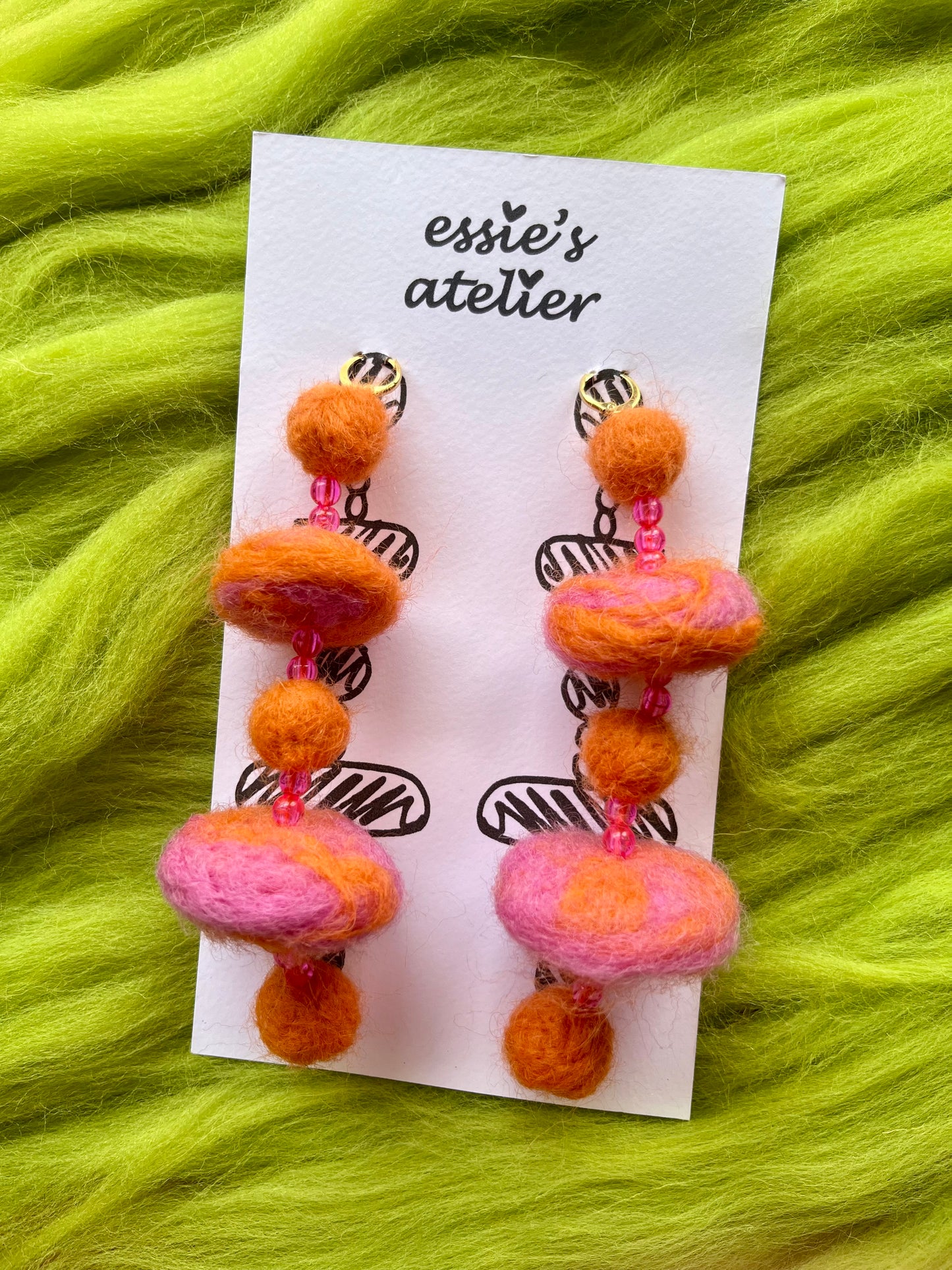 THE ORANGE FUNKY CIRCLETS EARRINGS